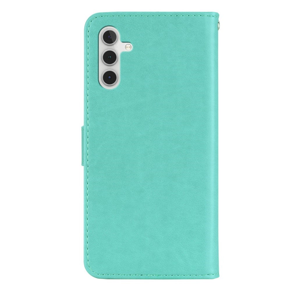 Samsung Galaxy S25+ (Plus) - EIDERWOOD Kunstlæder Flip Cover m. Uglemotiv - Turkis