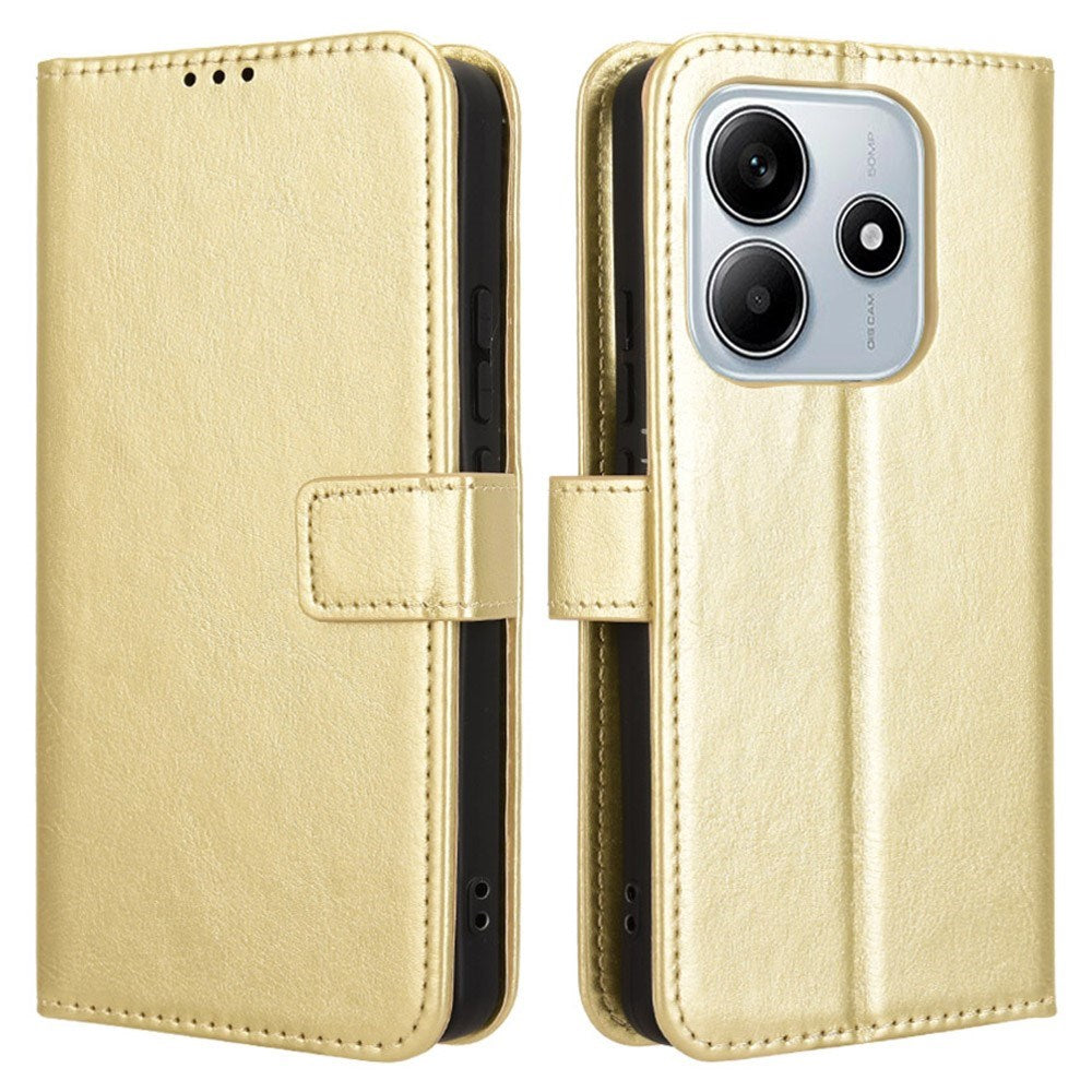 Xiaomi Redmi Note 14 (5G) - EIDERWOOD Kunstlæder Flip Cover m. Strop - Guld