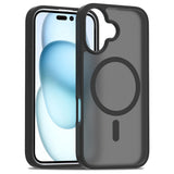 iPhone 16 Plus - EIDERWOOD Mat Hybrid Cover - MagSafe Kompatibel - Sort / Gennemsigtig