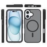 iPhone 16 Plus - EIDERWOOD Mat Hybrid Cover - MagSafe Kompatibel - Sort / Gennemsigtig