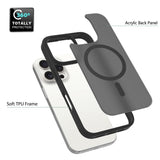 iPhone 16 Pro - EIDERWOOD Mat Hybrid Cover - MagSafe Kompatibel - Sort / Gennemsigtig