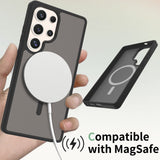 EIDERWOOD Samsung Galaxy S25 Ultra Matte Hybrid Bakdeksel - MagSafe-kompatibel - Svart / Gjennomsiktig