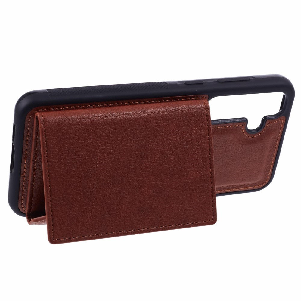 Samsung Galaxy S25 - EIDERWOOD 2-i-1 Vegansk Læder Cover m. Kortholder & Ståfunktion - Brun