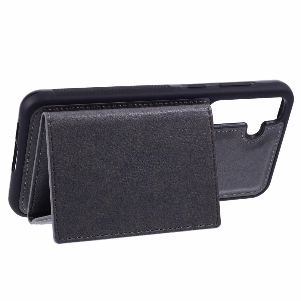 Samsung Galaxy S25 - EIDERWOOD 2-i-1 Vegansk Læder Cover m. Kortholder & Ståfunktion - Grå