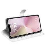 iPhone 16e - EIDERWOOD Faux Leather Flip Cover m. Kortholder og stativfunksjon - Hvit