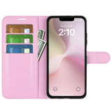 iPhone 16e - EIDERWOOD Faux Leather Flip Cover m. Kortholder og stativfunksjon - Rosa