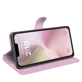 iPhone 16e - EIDERWOOD Faux Leather Flip Cover m. Kortholder og stativfunksjon - Rosa