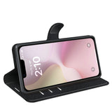 iPhone 16e - EIDERWOOD Faux Leather Flip Cover m. Kortholder og stativfunksjon - svart