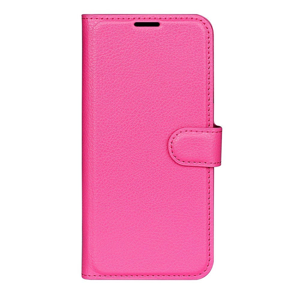 iPhone 16e - EIDERWOOD Faux Leather Flip Cover m. Kortholder og stativfunksjon - Rosa