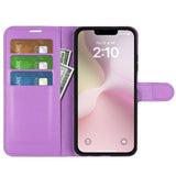 iPhone 16e - EIDERWOOD Faux Leather Flip Cover m. Kortholder og stativfunksjon - Lilla