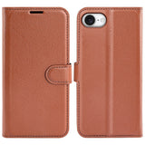 iPhone 16e - EIDERWOOD Faux Leather Flip Cover m. Kortholder og stativfunksjon - brun