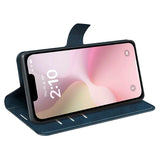 iPhone 16e - EIDERWOOD Faux Leather Flip Deksel - Blå