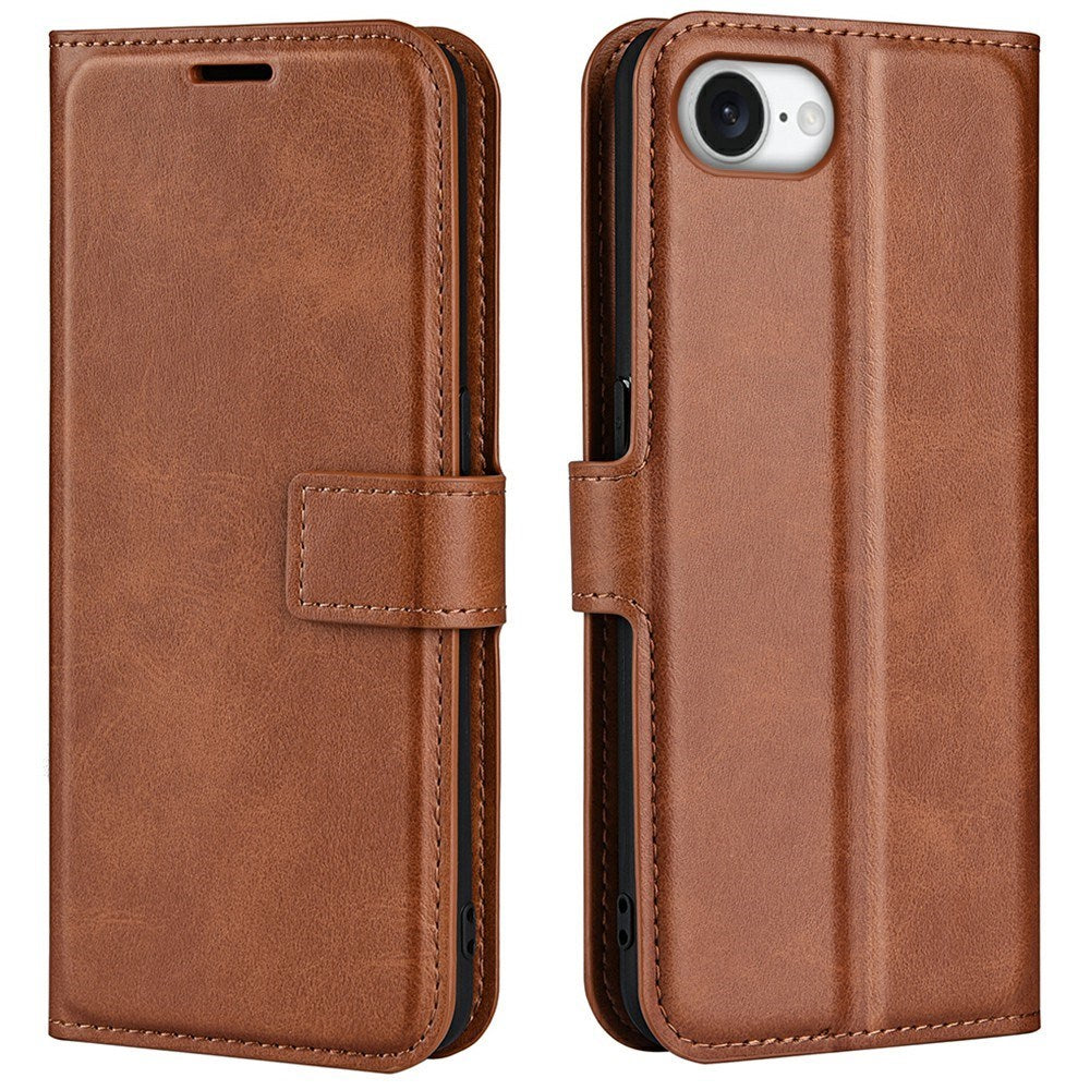 iPhone 16e - EIDERWOOD Faux Leather Flip Deksel - Lysebrun
