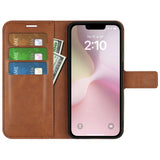 iPhone 16e - EIDERWOOD Faux Leather Flip Deksel - Lysebrun