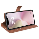 iPhone 16e - EIDERWOOD Faux Leather Flip Deksel - Lysebrun
