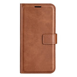 iPhone 16e - EIDERWOOD Faux Leather Flip Deksel - Lysebrun