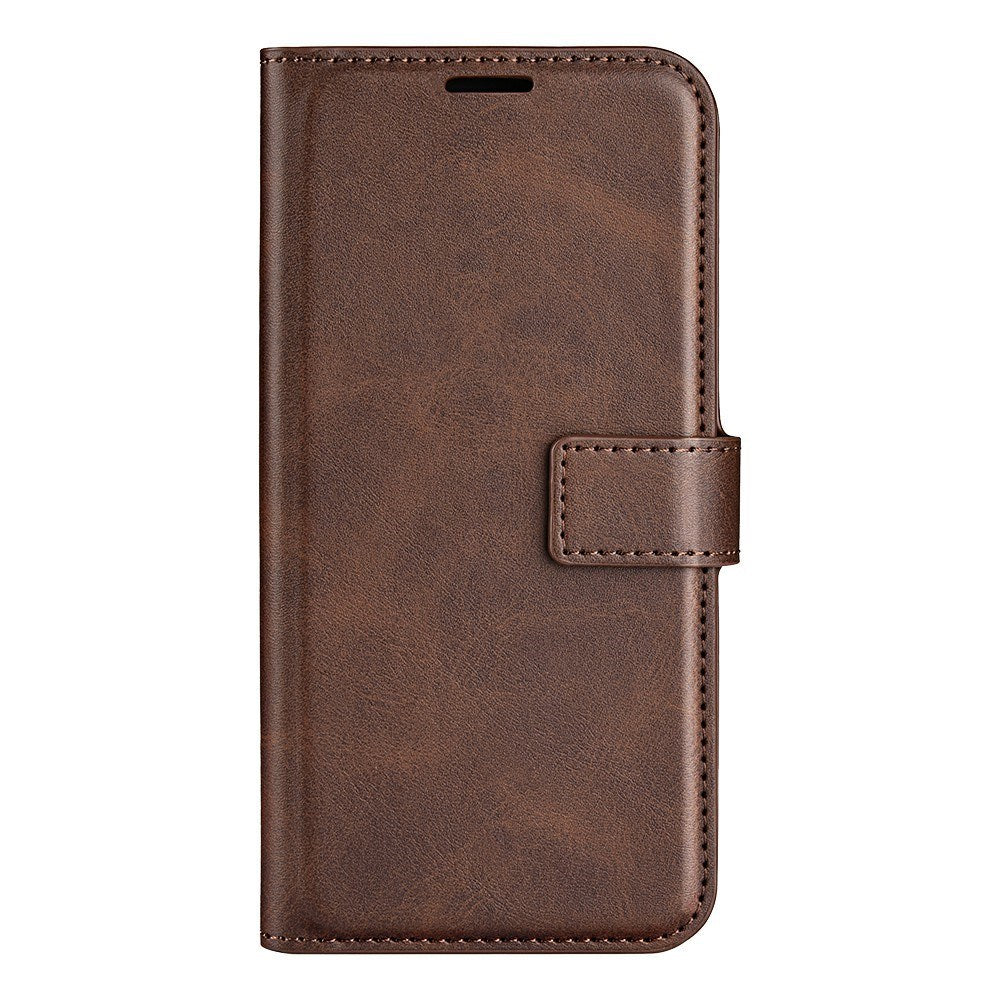iPhone 16e - EIDERWOOD Faux Leather Flip Deksel - Brun