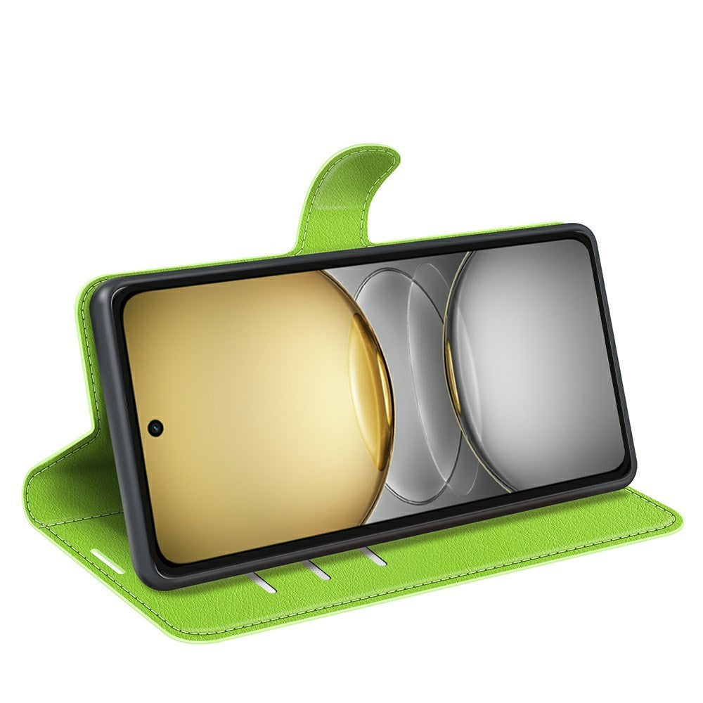 Realme C75 - EIDERWOOD Kunstlæder Flip Cover m. Kortholder & Ståfunktion - Grøn