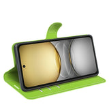 Realme C75 - EIDERWOOD Kunstlæder Flip Cover m. Kortholder & Ståfunktion - Grøn