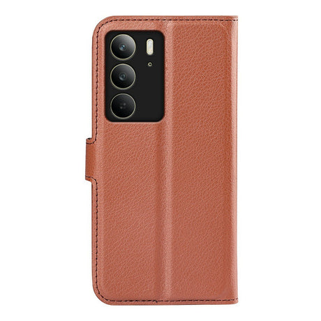 Realme C75 - EIDERWOOD Faux Leather Flip Cover m. Kortholder og stativfunksjon - brun