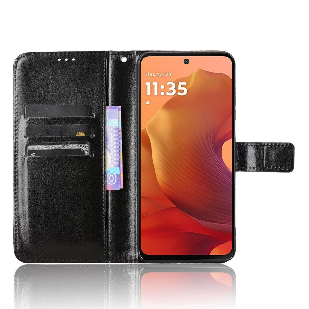Motorola Moto G15 / G15 Power - EIDERWOOD Faux Leather Flip Cover m. Stropp - Svart