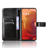 Motorola Moto G15 / G15 Power - EIDERWOOD Faux Leather Flip Cover m. Stropp - Svart