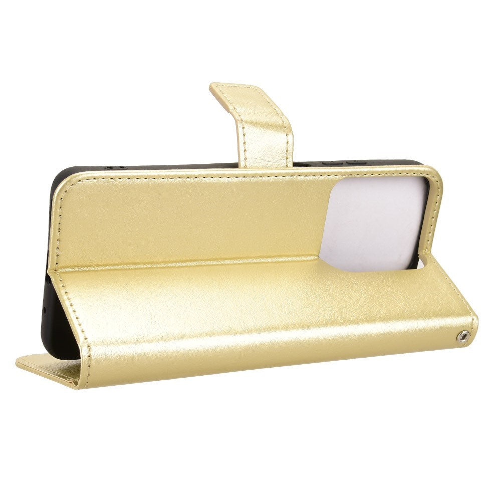 Motorola Moto G15 / G15 Power - EIDERWOOD Kunstlæder Flip Cover m. Strop - Guld