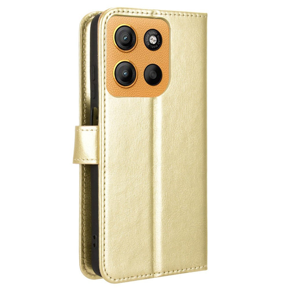 Motorola Moto G15 / G15 Power - EIDERWOOD Kunstlæder Flip Cover m. Strop - Guld