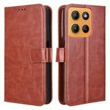 Motorola Moto G15 / G15 Power - EIDERWOOD Faux Leather Flip Cover m. Stropp - Brun