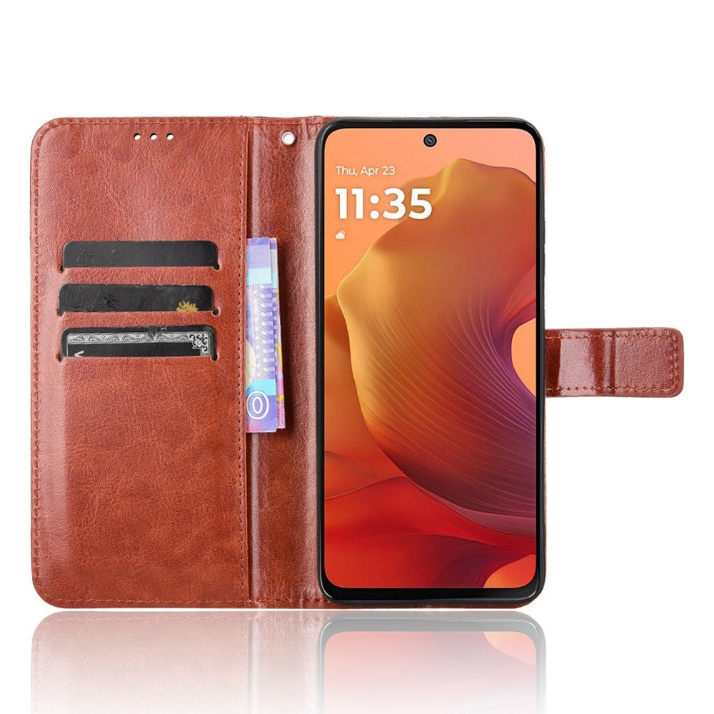 Motorola Moto G15 / G15 Power - EIDERWOOD Faux Leather Flip Cover m. Stropp - Brun