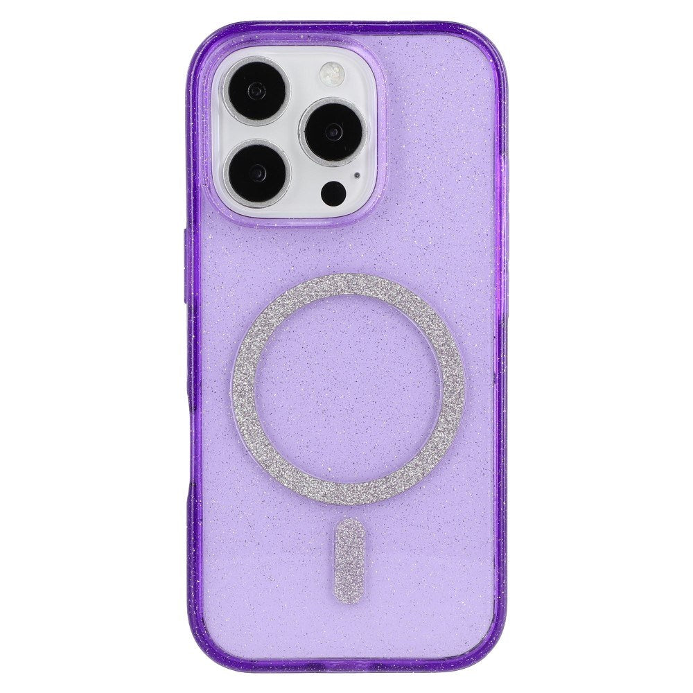 iPhone 16 Pro Max - EIDERWOOD Plast Glitter Deksel - MagSafe kompatibel - Lilla