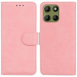 Motorola Moto G15 - EIDERWOOD Faux Leather Flip Cover m. Kortholder og stativfunksjon - Rosa