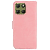 Motorola Moto G15 - EIDERWOOD Faux Leather Flip Cover m. Kortholder og stativfunksjon - Rosa