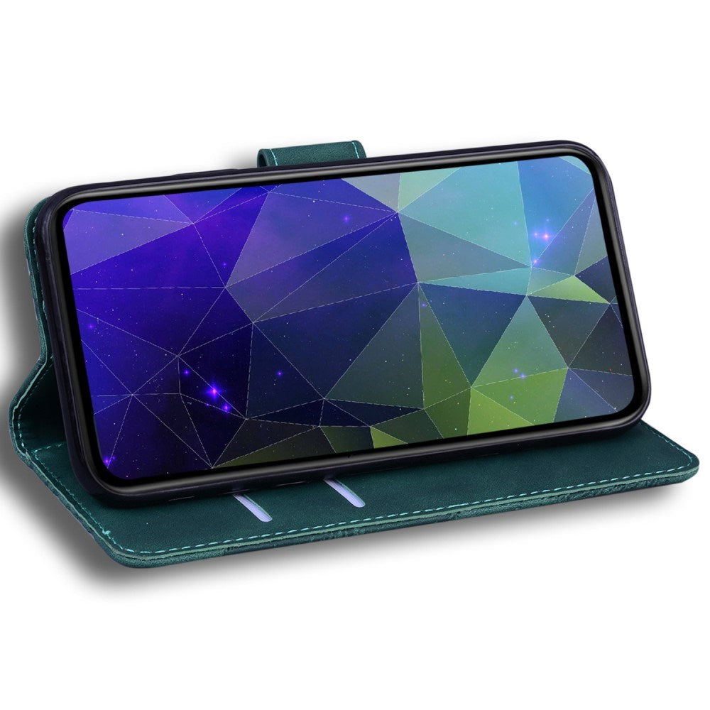 Motorola Moto G15 - EIDERWOOD Faux Leather Flip Cover m. Kortholder og stativfunksjon - Grønn