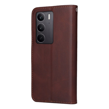 Realme 14X (5G) / C75 - EIDERWOOD Faux Leather Flip Cover m. Stropp - Brun