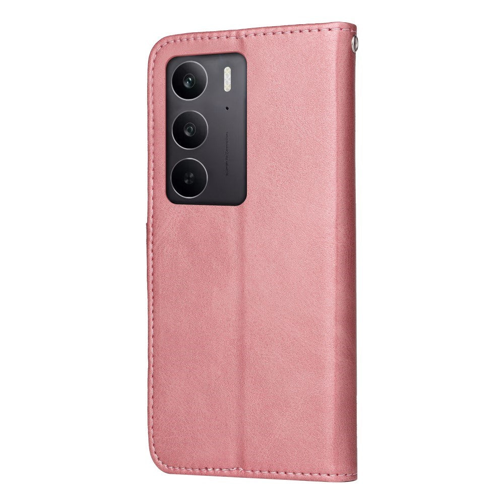 Realme 14X (5G) / C75 - EIDERWOOD Kunstlæder Flip Cover m. Strop - Lyserød