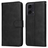 Motorola Moto E14 (4G) / G04 (4G) / G04s (4G) / G24 (4G) - EIDERWOOD Faux Leather Flip Cover m. Stropp - Svart