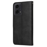 Motorola Moto E14 (4G) / G04 (4G) / G04s (4G) / G24 (4G) - EIDERWOOD Faux Leather Flip Cover m. Stropp - Svart