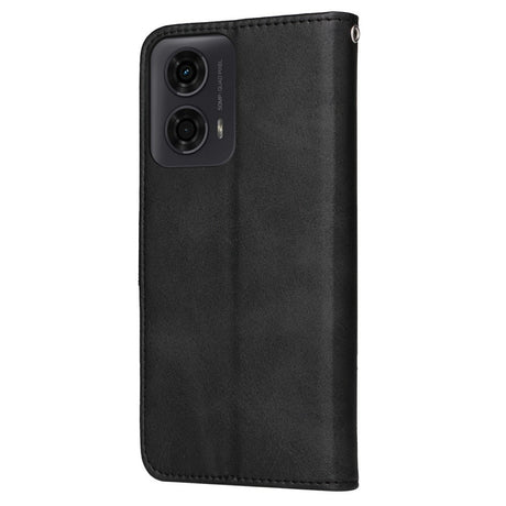 Motorola Moto E14 (4G) / G04 (4G) / G04s (4G) / G24 (4G) - EIDERWOOD Faux Leather Flip Cover m. Stropp - Svart