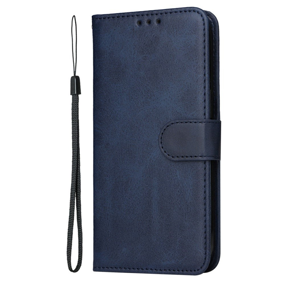 Motorola Moto E14 (4G) / G04 (4G) / G04s (4G) / G24 (4G) - EIDERWOOD Faux Leather Flip Cover m. Stropp - Blå