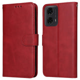 Motorola Moto E14 (4G) / G04 (4G) / G04s (4G) / G24 (4G) - EIDERWOOD Faux Leather Flip Cover m. Stropp - Rød