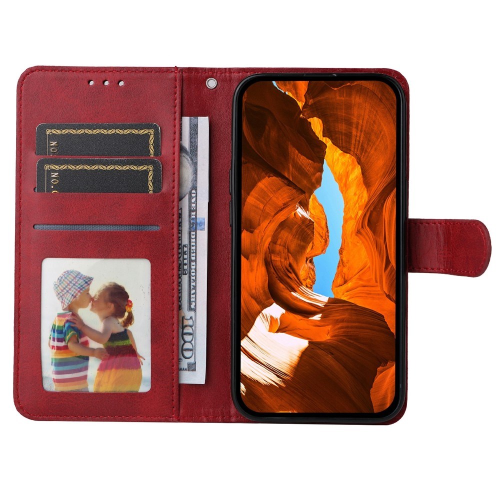 Motorola Moto E14 (4G) / G04 (4G) / G04s (4G) / G24 (4G) - EIDERWOOD Faux Leather Flip Cover m. Stropp - Rød