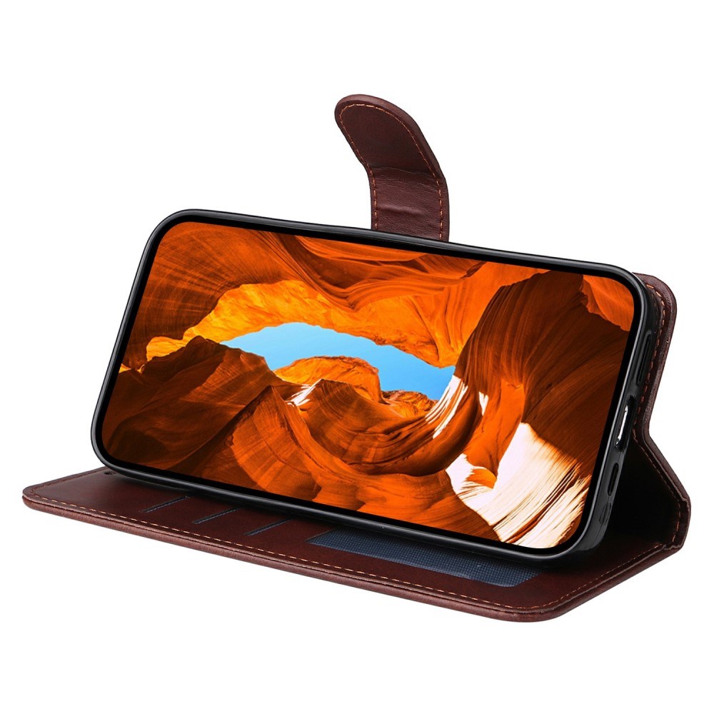 Motorola Moto E14 (4G) / G04 (4G) / G04s (4G) / G24 (4G) - EIDERWOOD Faux Leather Flip Cover m. Stropp - Brun