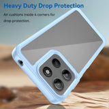 EIDERWOOD Motorola Moto G15 / G05 / E15 Hybrid plastbakdeksel - gjennomsiktig / blå kant