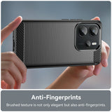 Xiaomi Redmi Note 14 (4G) - EIDERWOOD børstet karbonfiber fleksibelt plastdeksel - svart