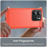 Xiaomi Redmi Note 14 (4G) - EIDERWOOD børstet karbonfiber fleksibelt plastdeksel - rød