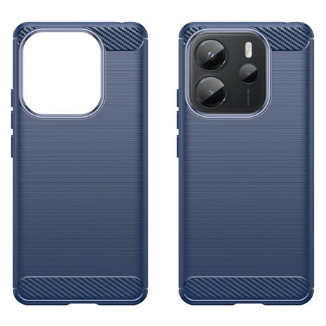 Xiaomi Redmi Note 14 (4G) - EIDERWOOD børstet karbonfiber fleksibelt plastdeksel - blå