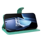 EIDERWOOD OnePlus 13R Flipcover med Indgraveret Motiv - inkl. Kortholder - Ståfunktion - Håndledsrem - Grøn