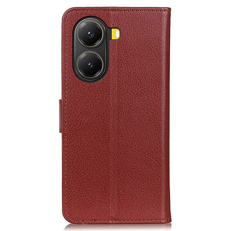 EIDERWOOD Xiaomi Poco X7 Pro Litchi Kunstlæder Flip Cover inkl. Kortholder - Brun