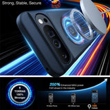 TORRAS Google Pixel 9 Pro XL Mat Mobil Cover - MagSafe Kompatibel - Gennemsigtig / Mørkeblå